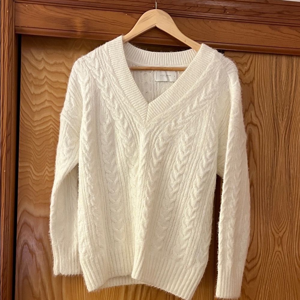 Cozy White Cable Knit Sweater